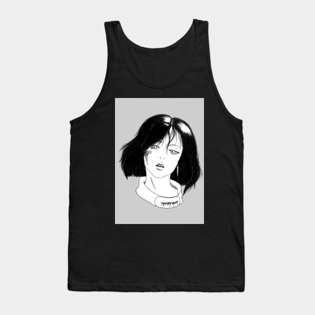 Bloodly Girl - Japanese Horror Tank Top by Jellyfsh-ots